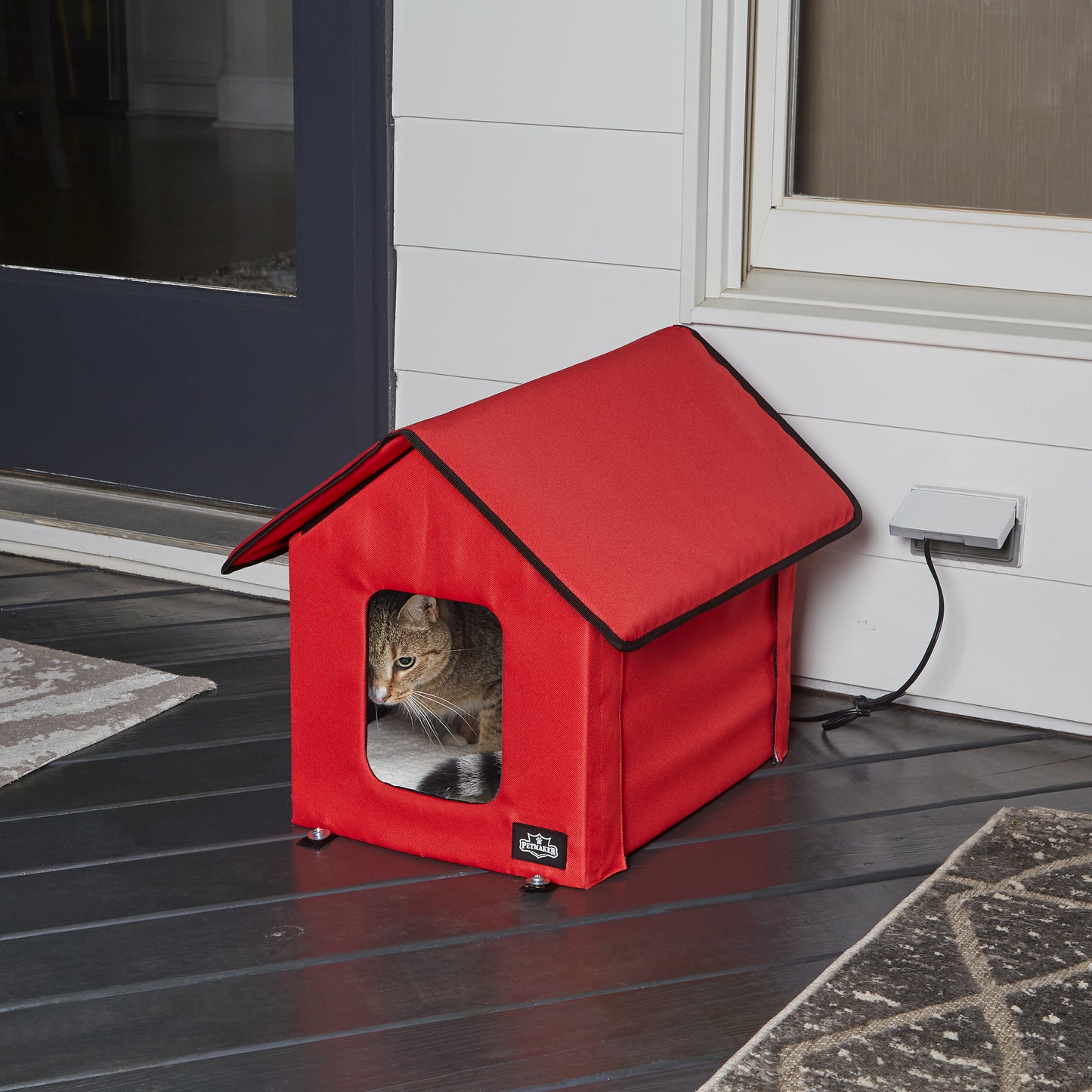 Heated Cat House with Sherpa Pad