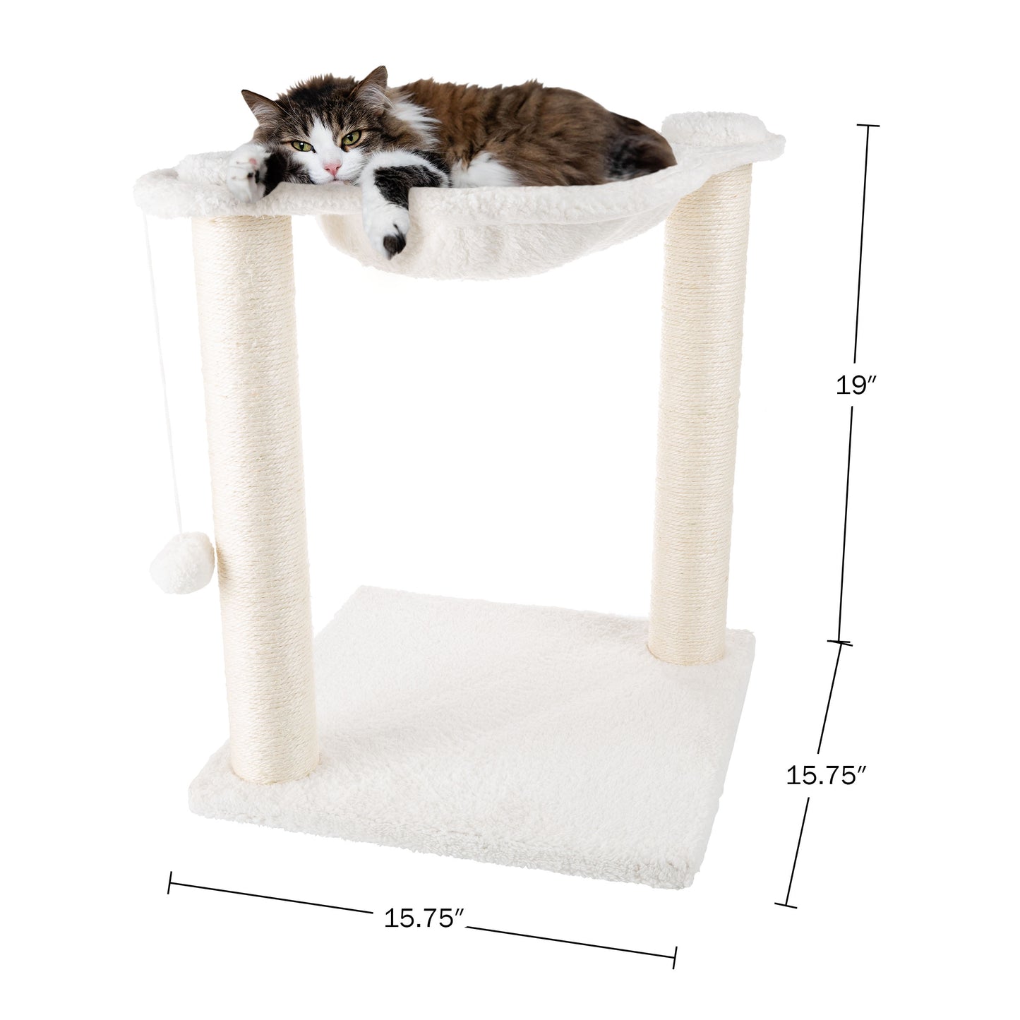 PETMAKER Cat Hammock with Scratching Posts, White