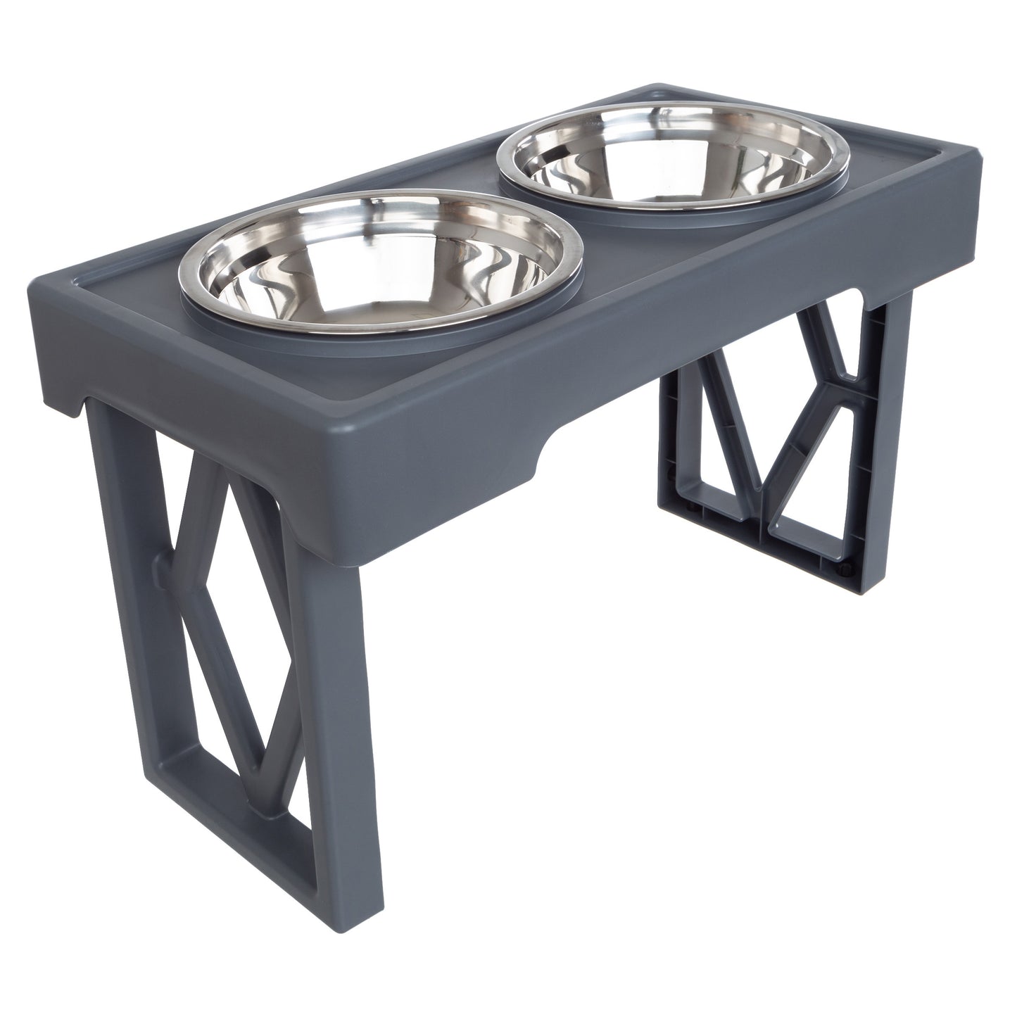 PETMAKER Adjustable Raised Dog Bowl Stand, Gray