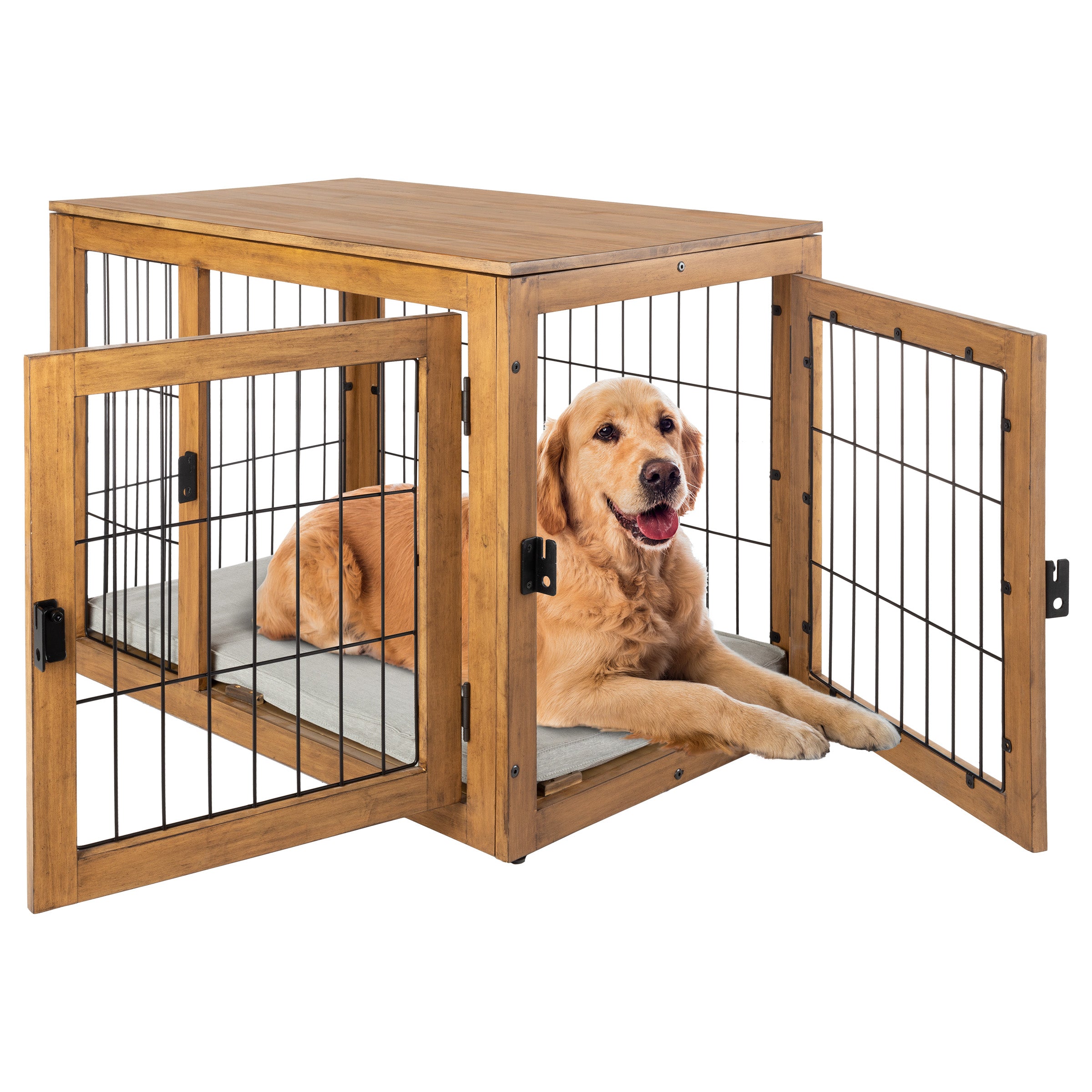 Pet Adobe Furniture Style Dog Crate Natural Large