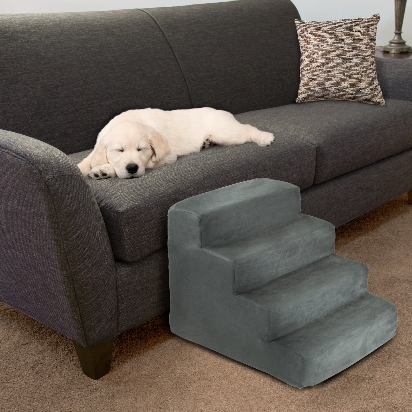 4-Step Nonslip Foam Pet Staircase