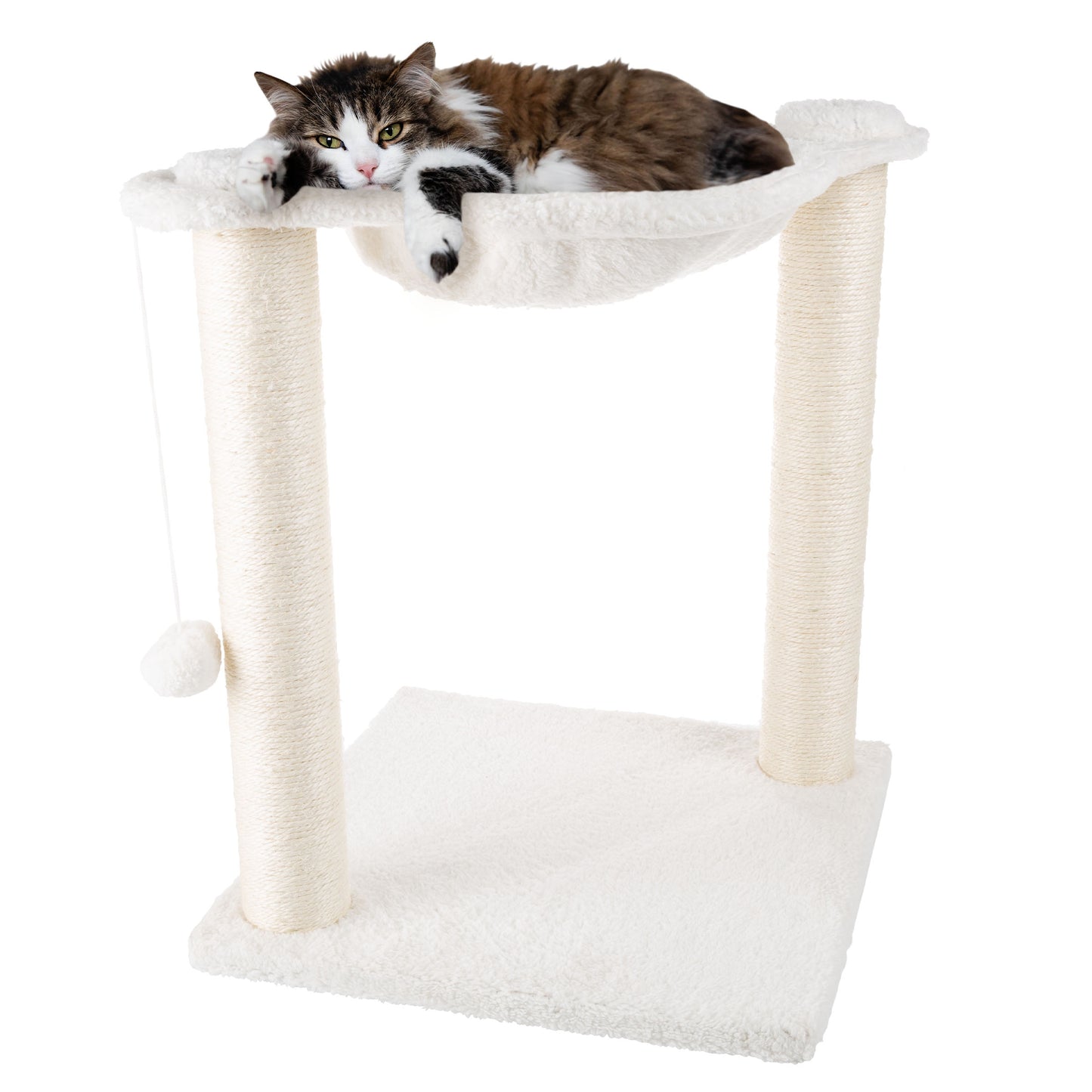 PETMAKER Cat Hammock with Scratching Posts, White