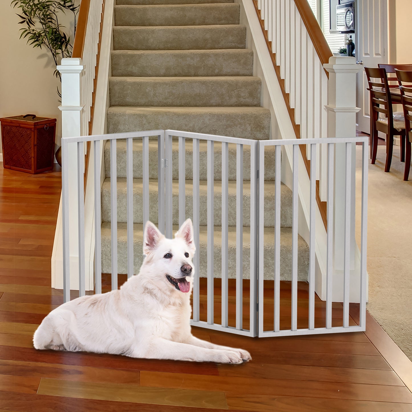 PETMAKER 3-Panel Indoor Foldable Pet Gate, White