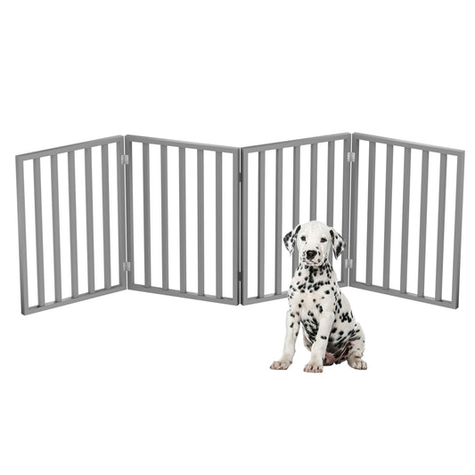 PETMAKER 4-Panel Indoor Foldable Pet Gate, Gray