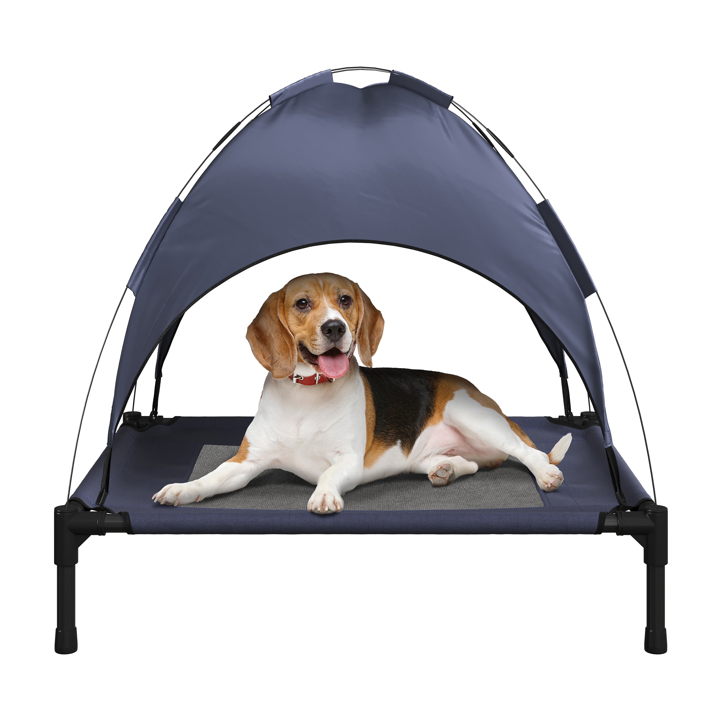 PETMAKER 30x24 Elevated Dog Bed with Canopy for Indoor Outdoor Use Blue PetMaker