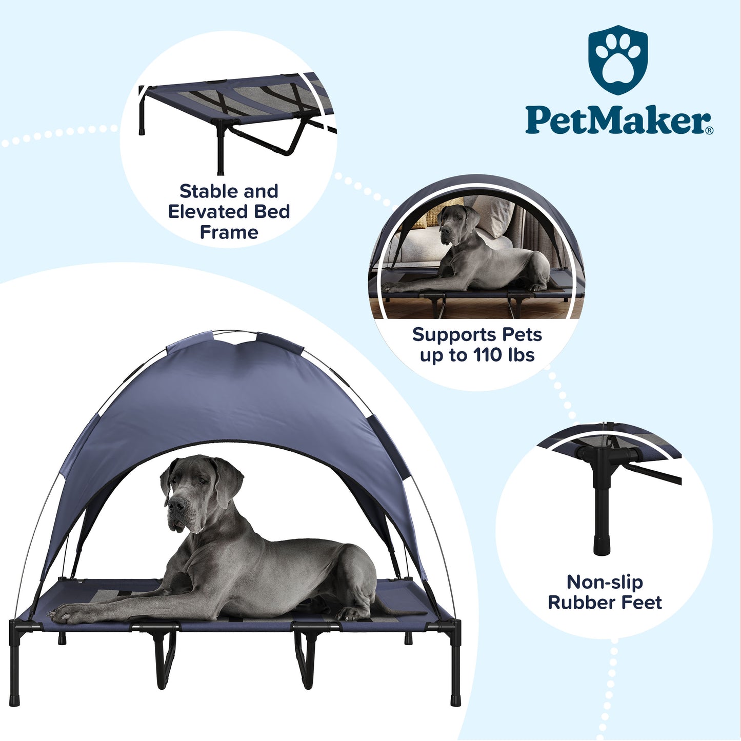 Elevated Dog Bed with Canopy