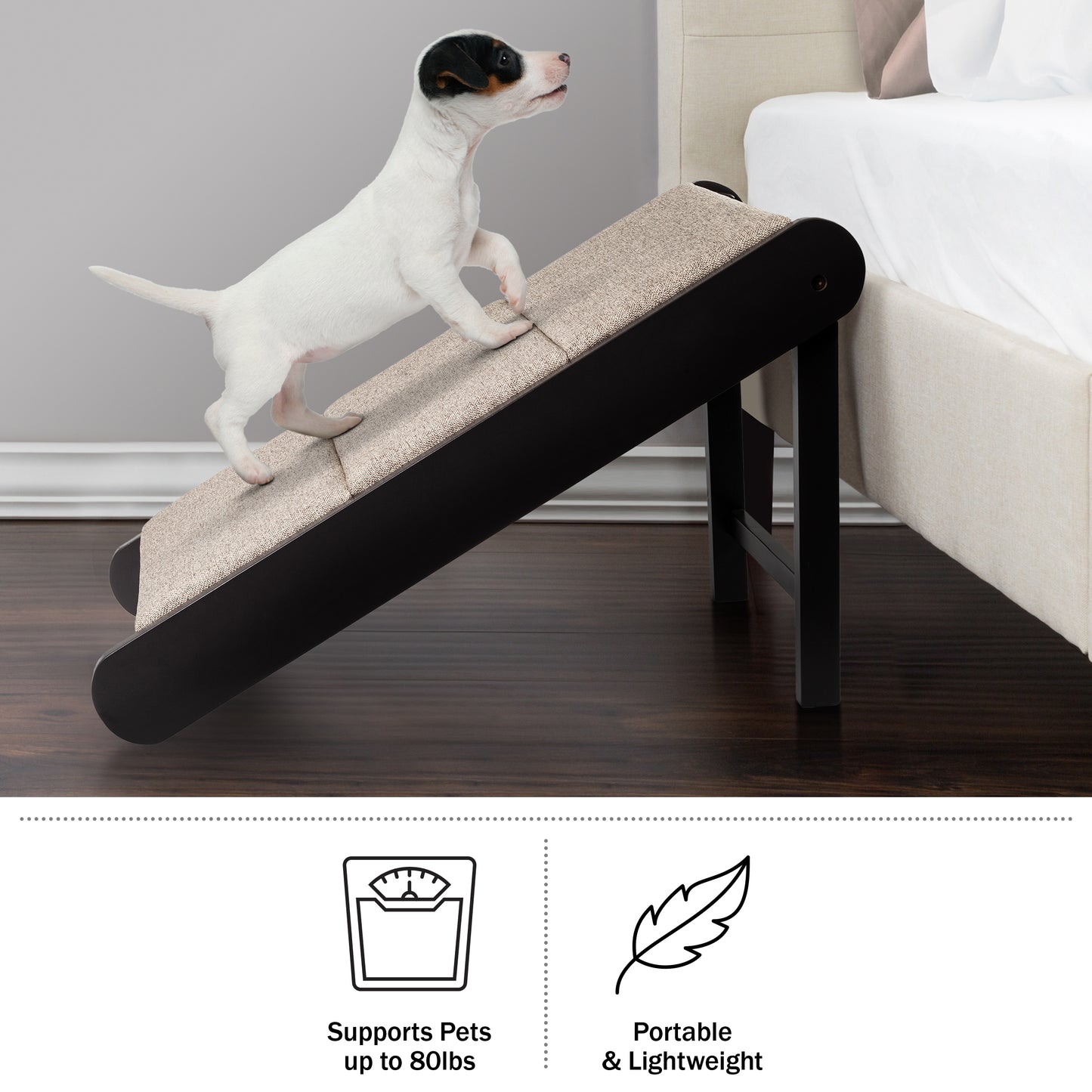 Foldable Wooden Pet Ramp, Gray