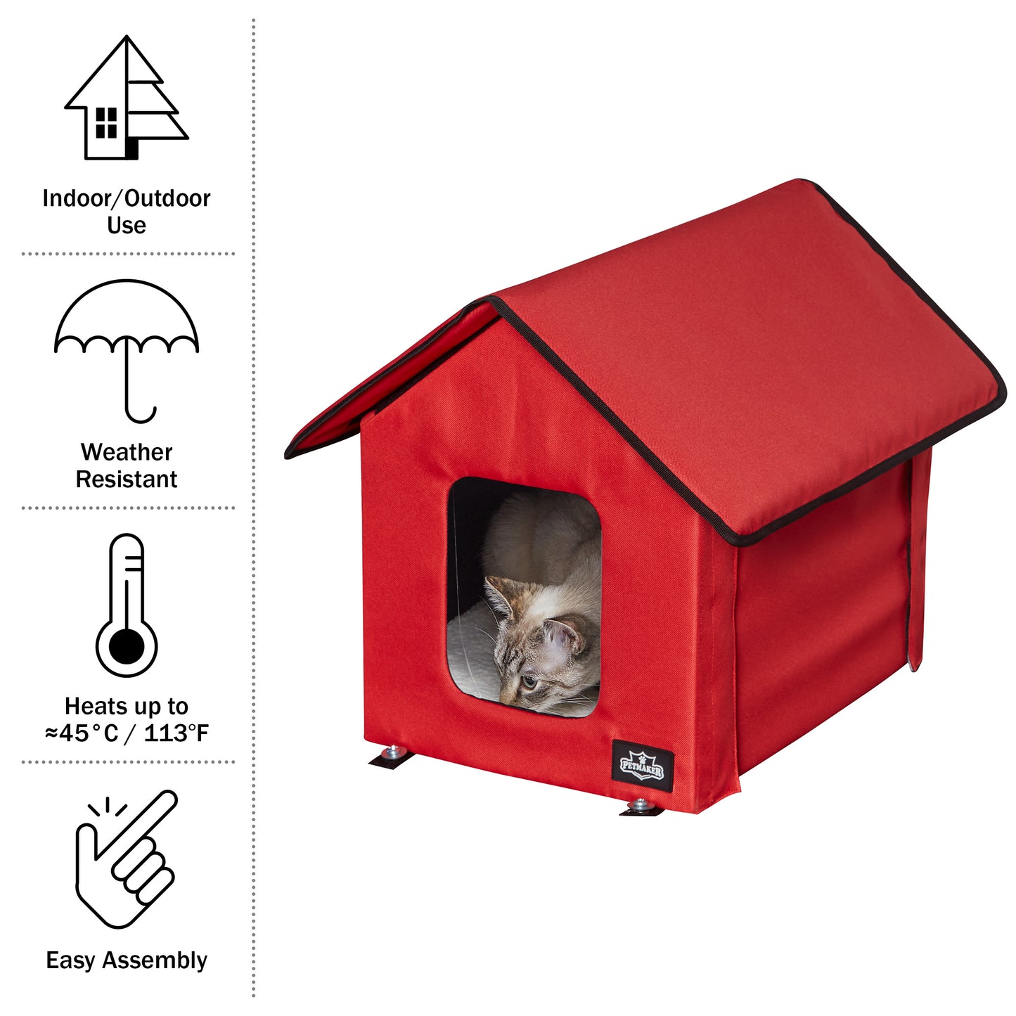 Heated Cat House with Sherpa Pad