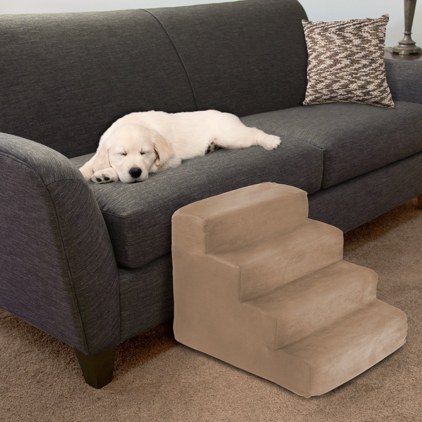 4-Step Non-Slip Foam Pet Stairs