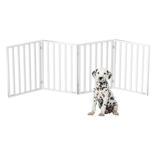 PETMAKER 4-Panel Indoor Foldable Pet Gate, White