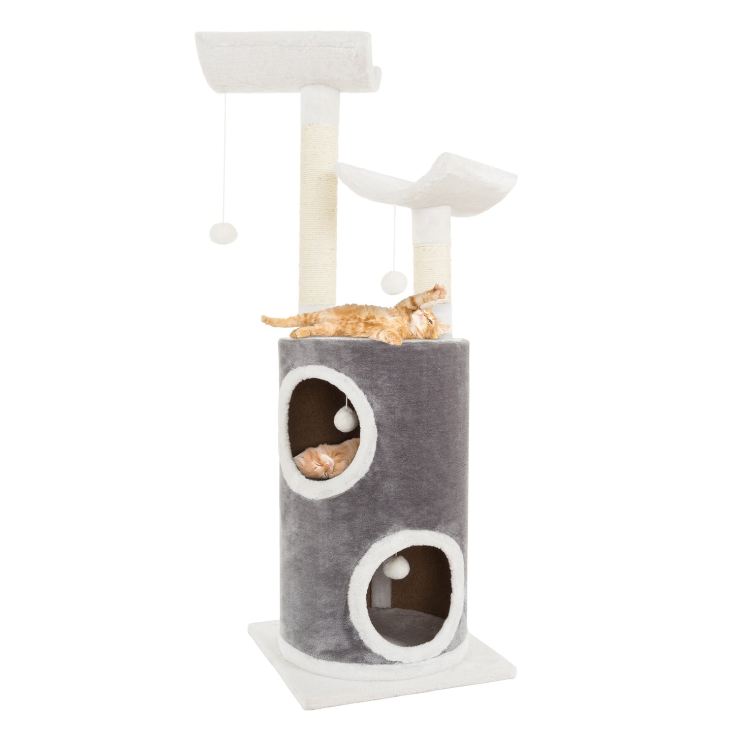 PETMAKER 45in Cat Tree with Kitty Condo, Gray