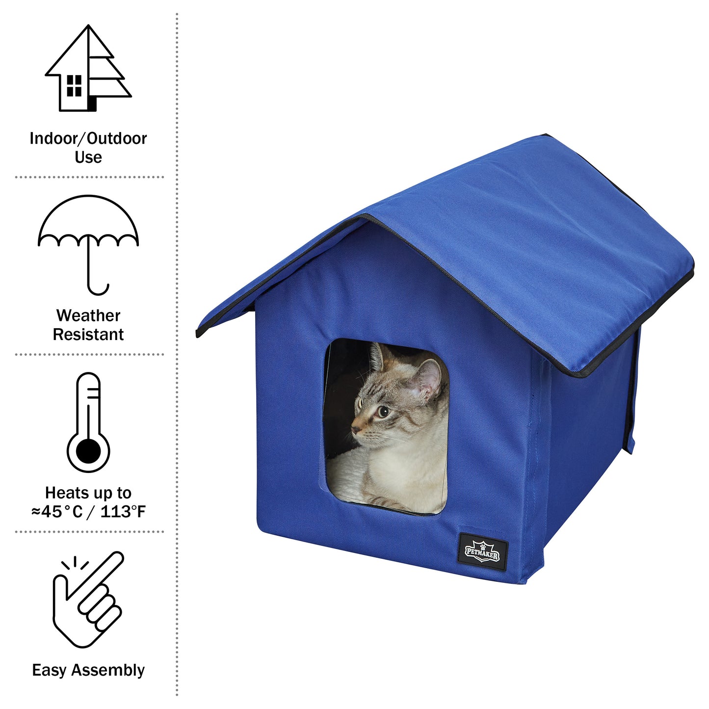 Heated Cat House with Sherpa Pad