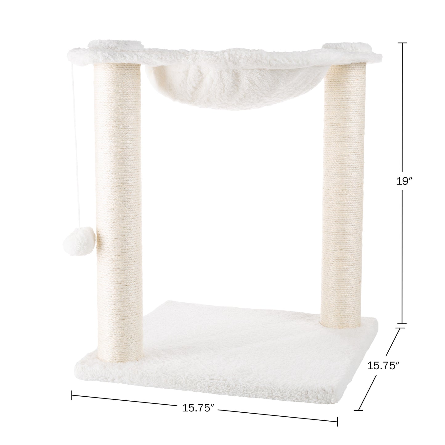 PETMAKER Cat Hammock with Scratching Posts, White