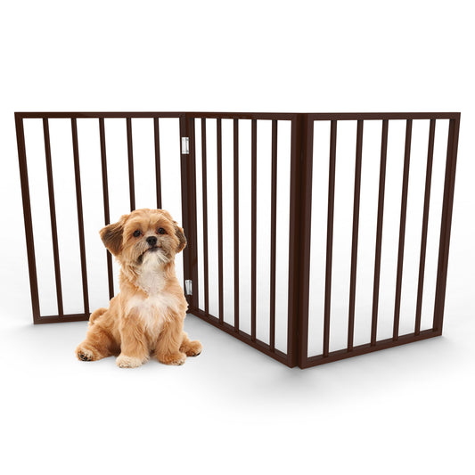 PETMAKER 3-Panel Foldable Pet Gate, Brown