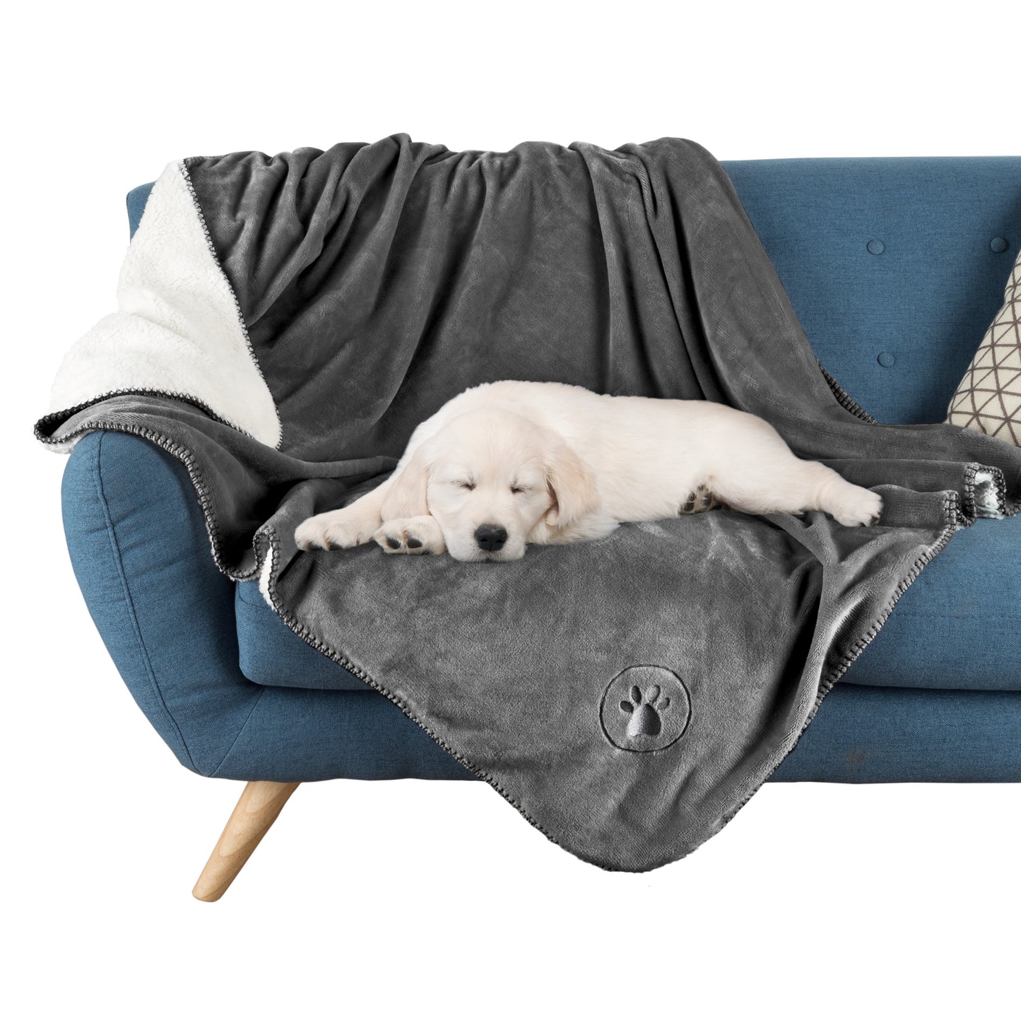 PETMAKER 50x60in Waterproof Dog Blanket, Charcoal