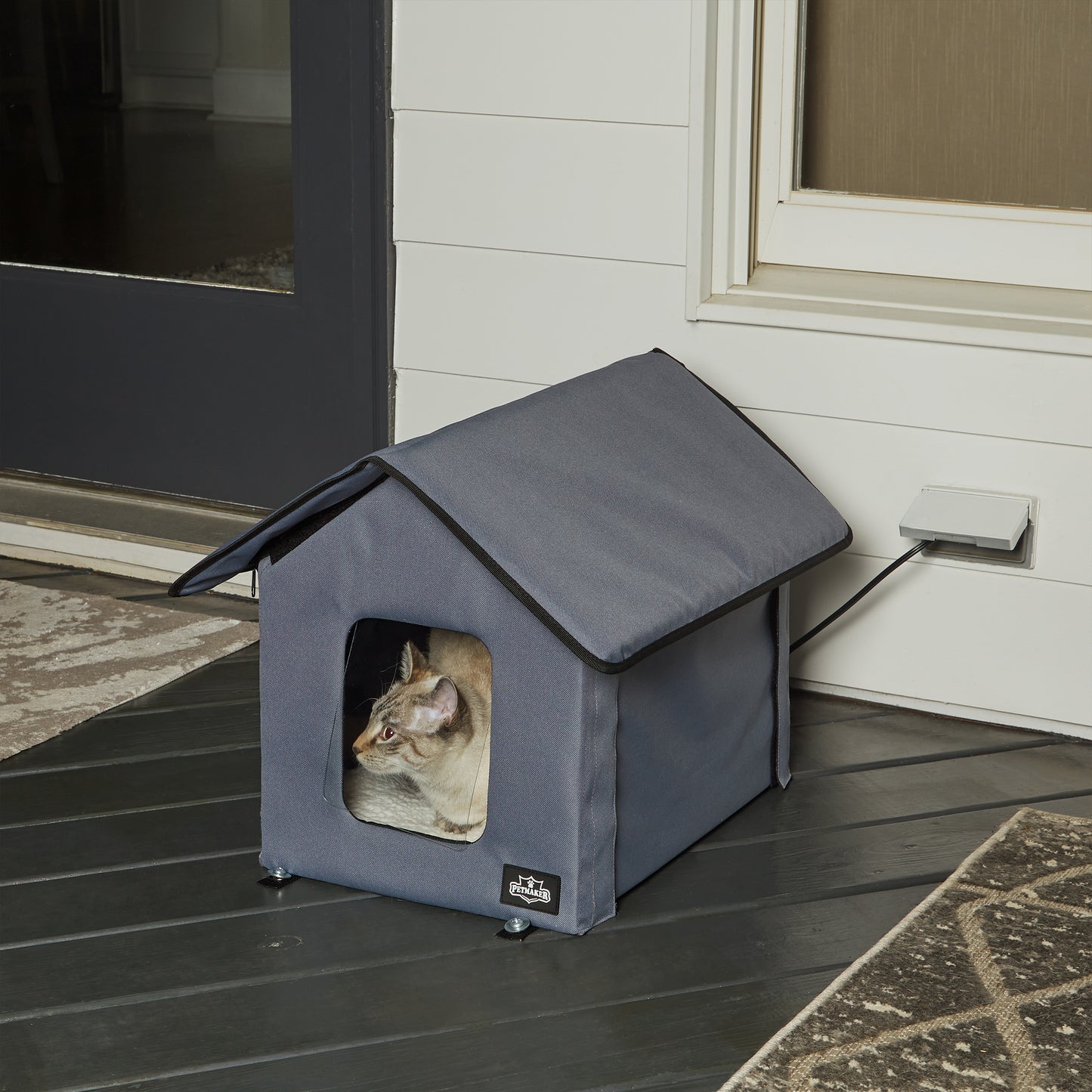 Heated Cat House with Sherpa Pad