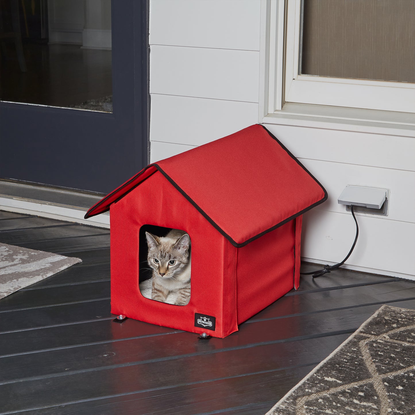 Heated Cat House with Sherpa Pad