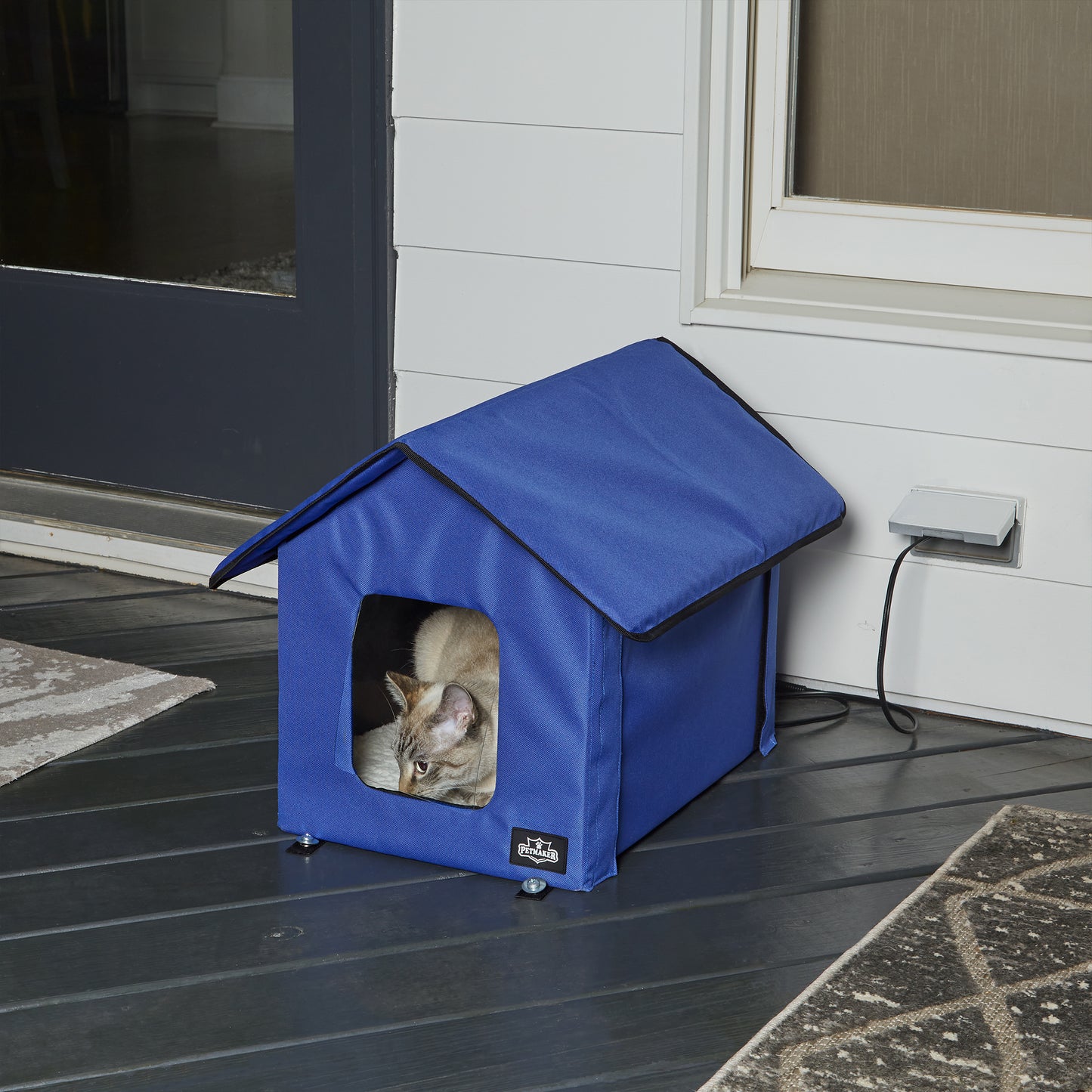 Heated Cat House with Sherpa Pad