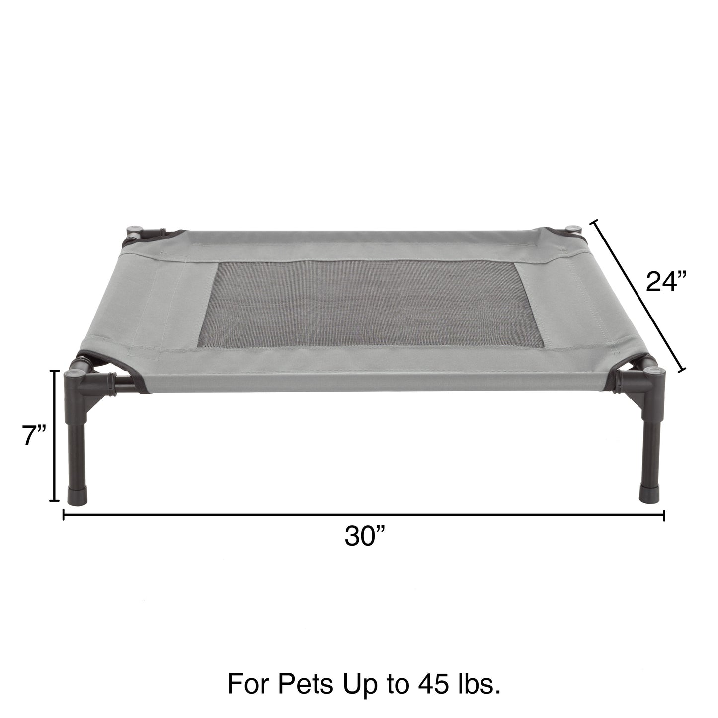 PETMAKER 30x24 Elevated Dog Bed, Gray