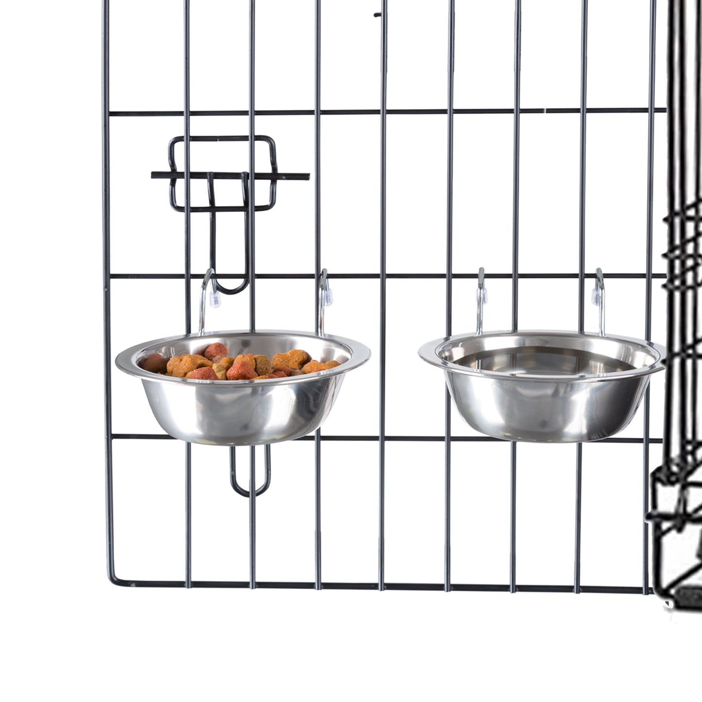 Stainless-Steel Hanging Dog Bowl Set