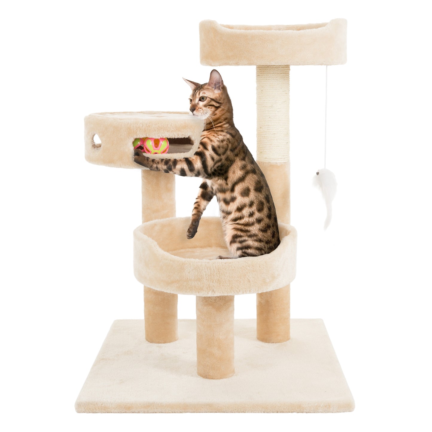 PETMAKER Cat Tree with Interactive Cheese Wheel