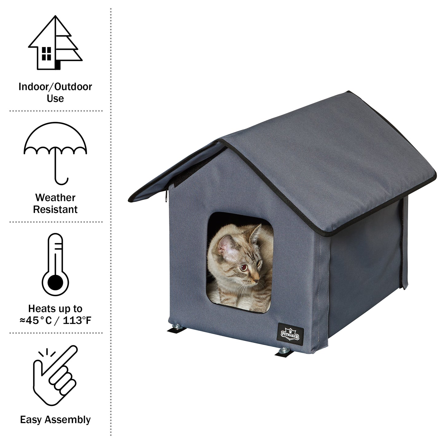 Heated Cat House with Sherpa Pad