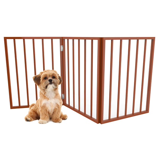 PETMAKER 3-Panel Foldable Pet Gate, Mahogany