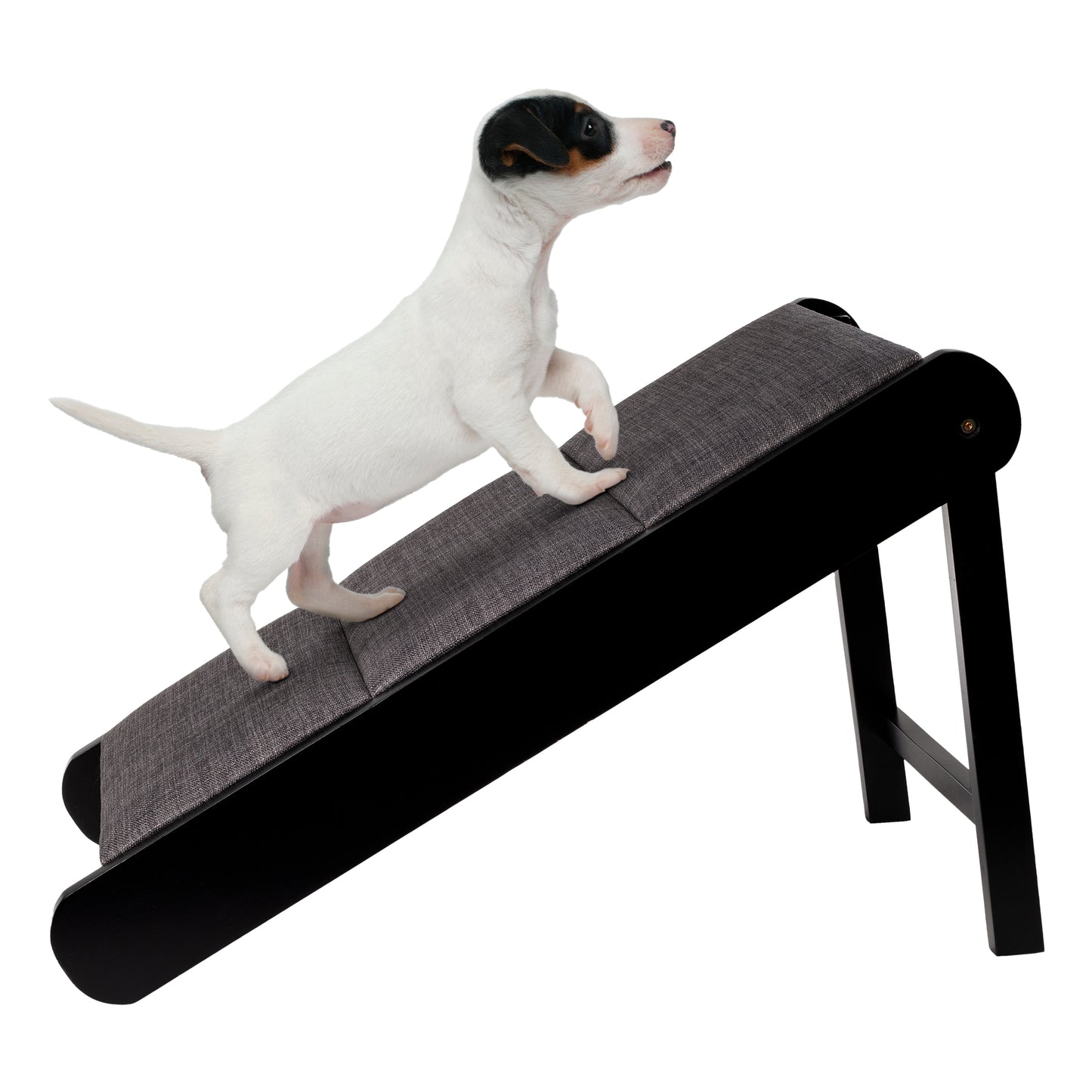 Foldable Wooden Pet Ramp, Black/Gray