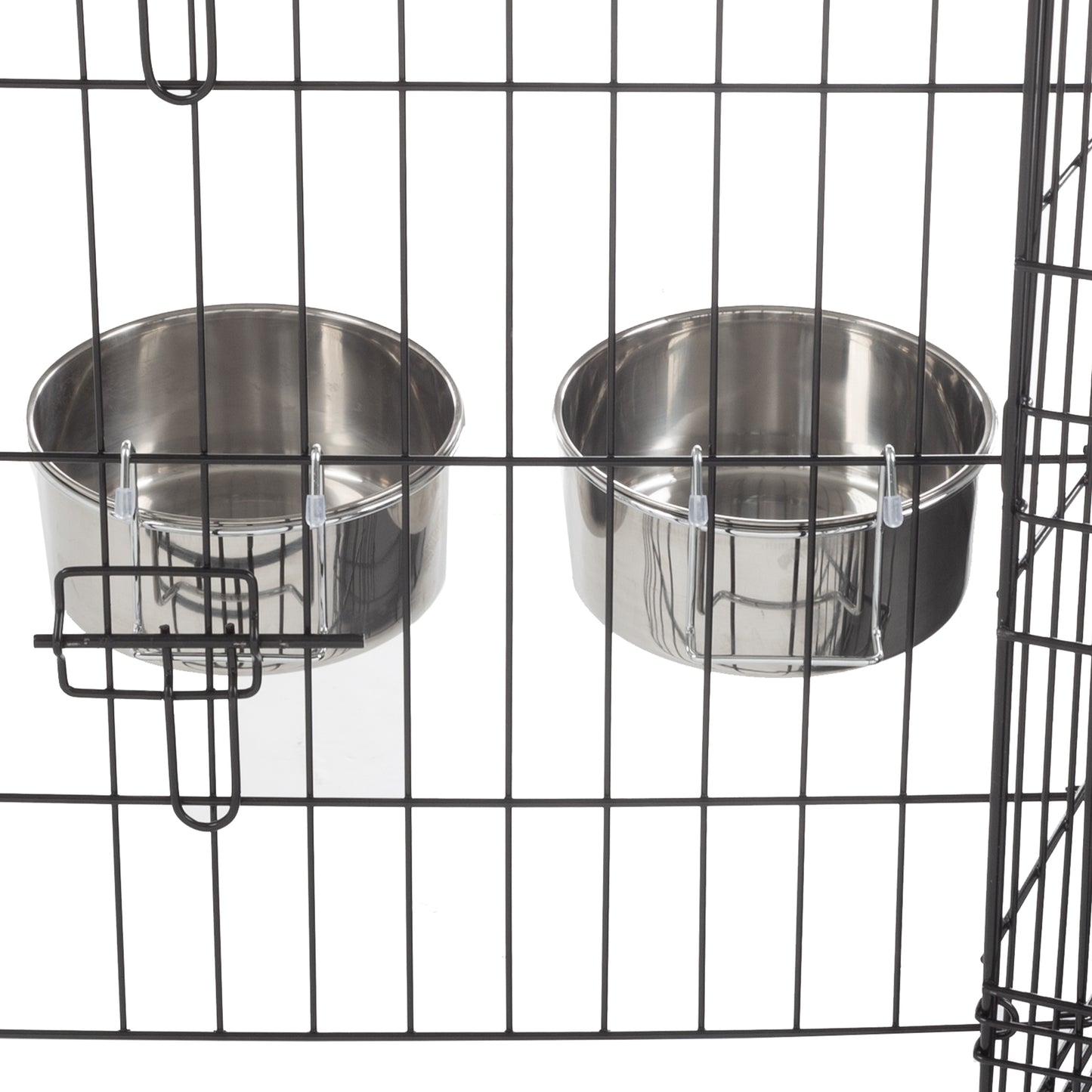 Stainless-Steel Hanging Dog Bowl Set