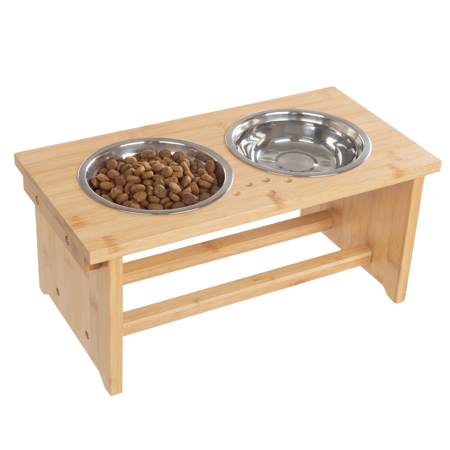 Elevated Dog Bowls with Bamboo Stand