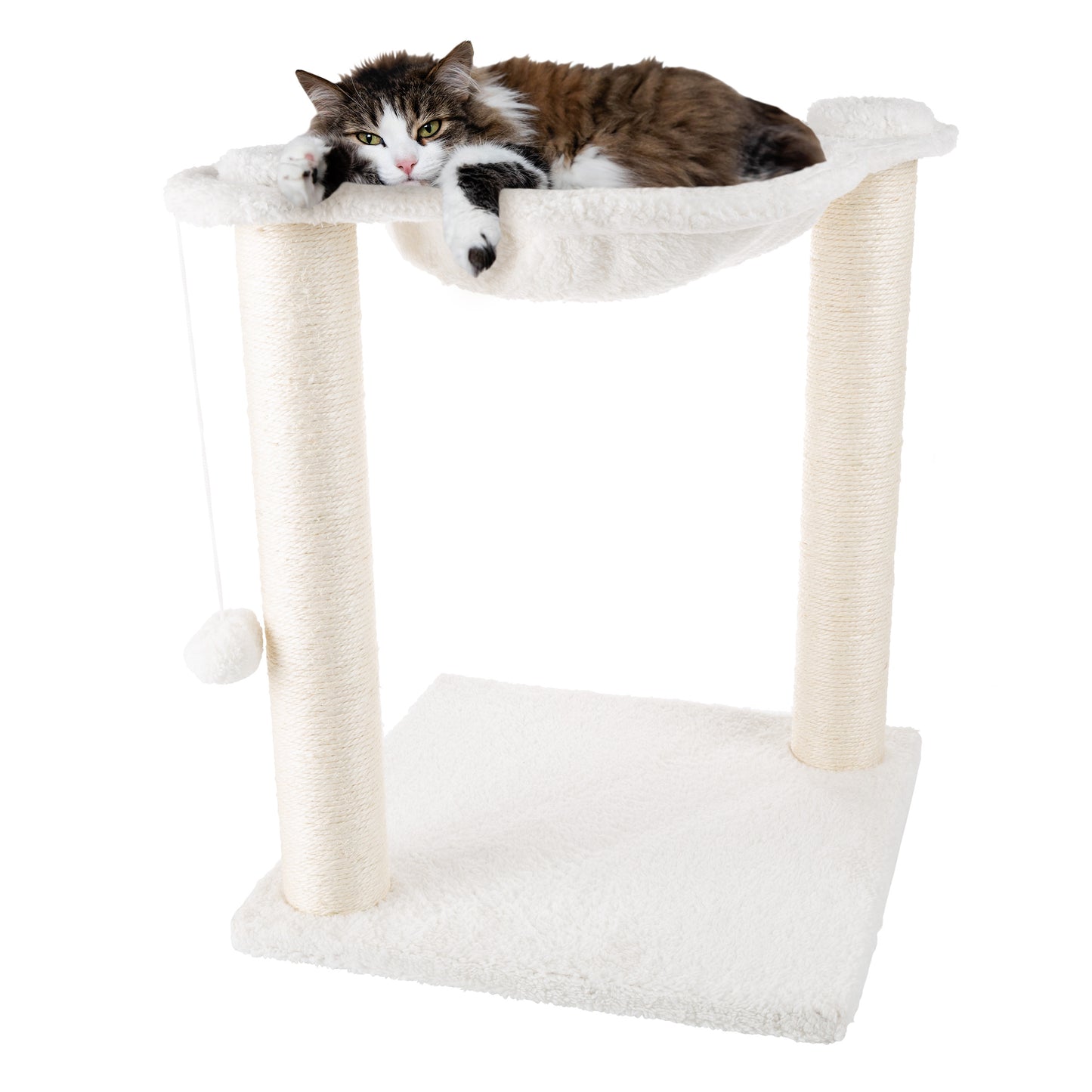 PETMAKER Cat Hammock with Scratching Posts, White