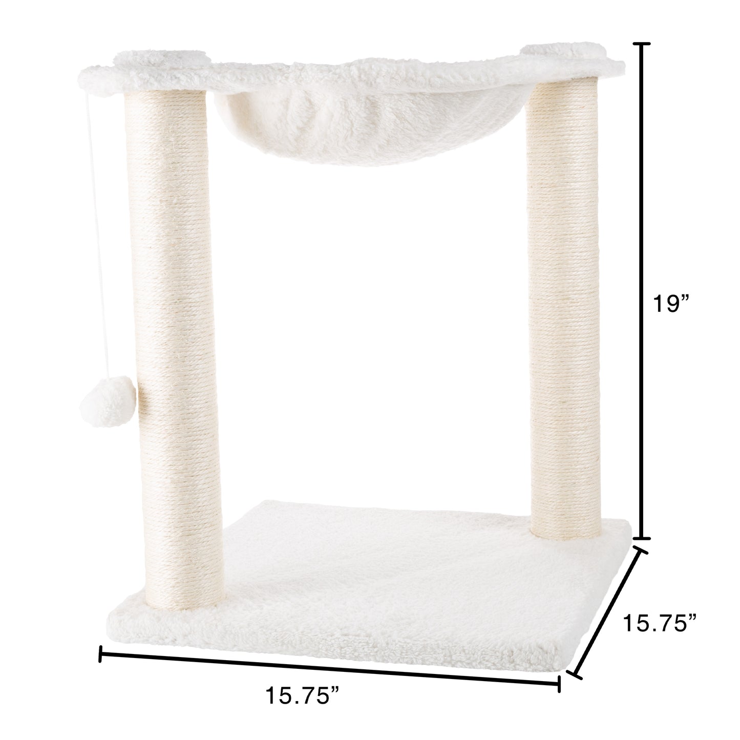 PETMAKER Cat Hammock with Scratching Posts, White