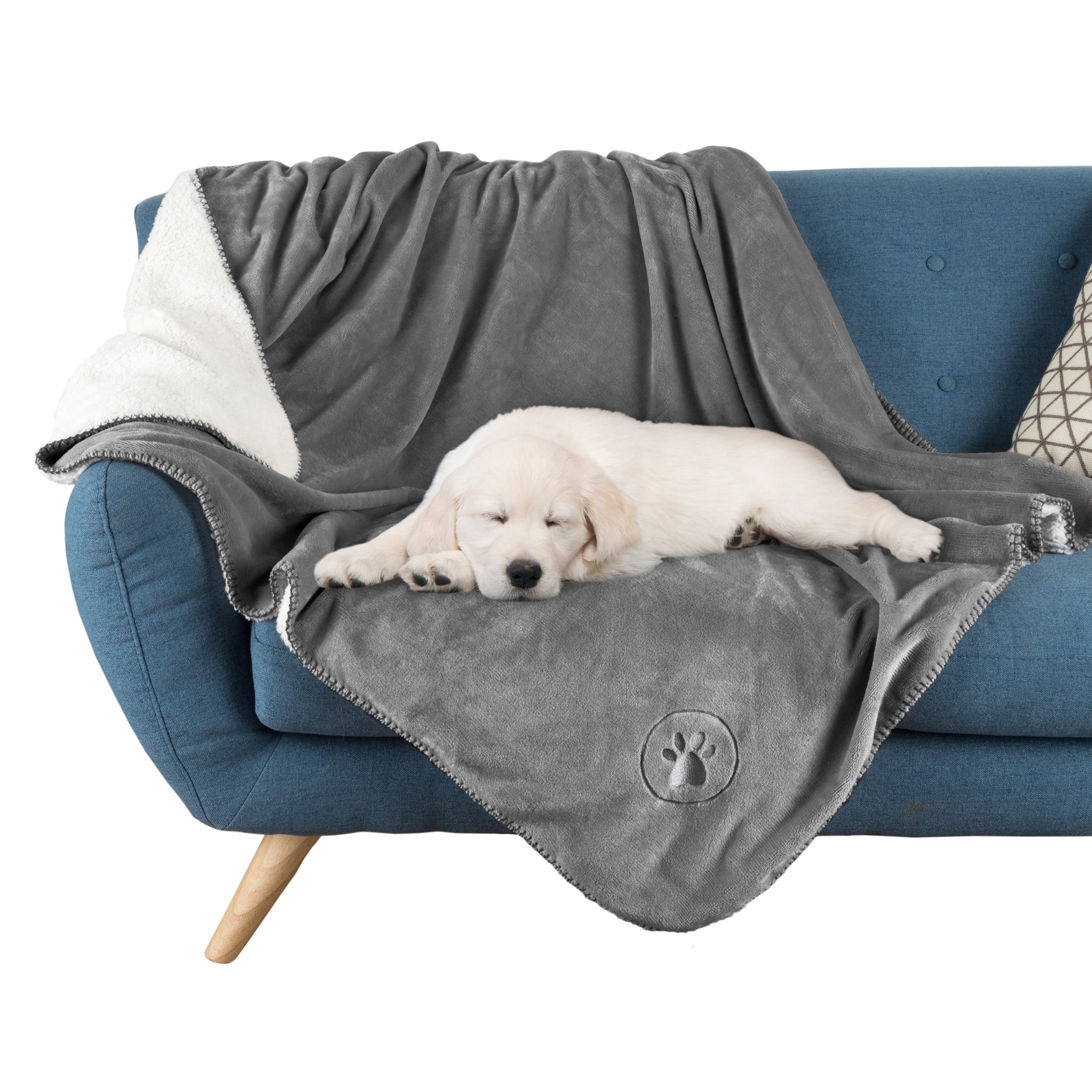 Waterproof Dog Blanket 50x60 Inch Reversible Sherpa Dog Blanket