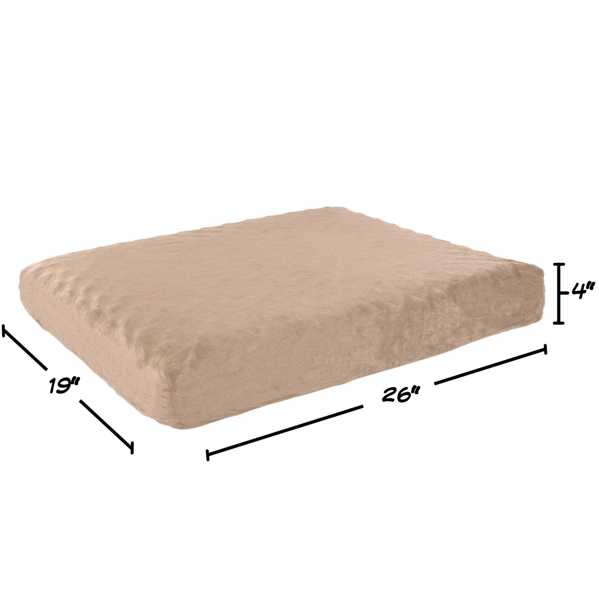 Orthopedic Dog Bed - 2-Layer Memory Foam Crate Mat with Machine Washable  Sherpa Cover - 30x20.5 Pet Bed for Medium Dogs Up to 45lbs by PETMAKER (Tan)