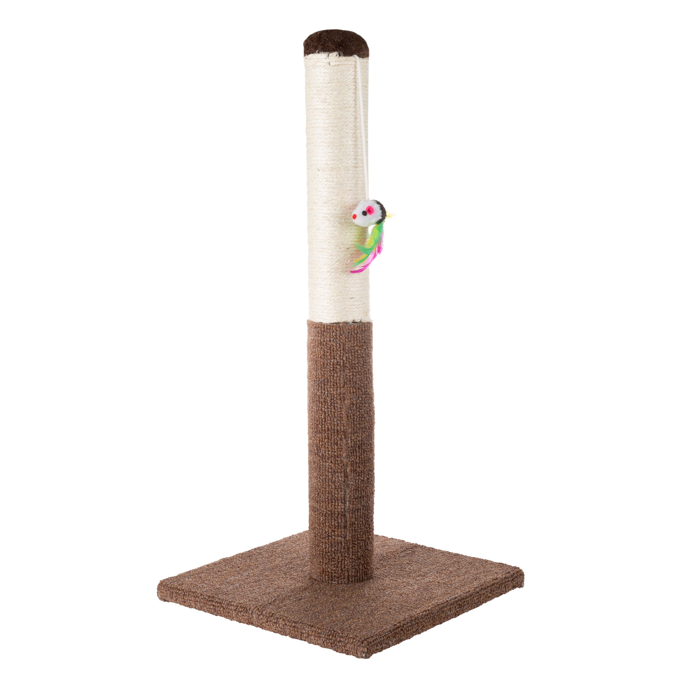 Cat Scratching Post with Carpeted Base 24.5 Inch Sisal Fabric