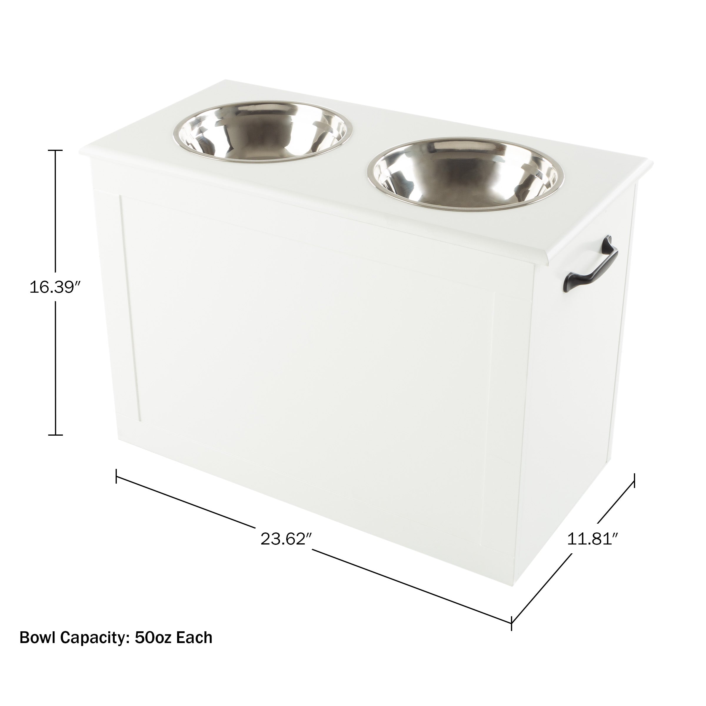 Elevated dog sales feeder with storage