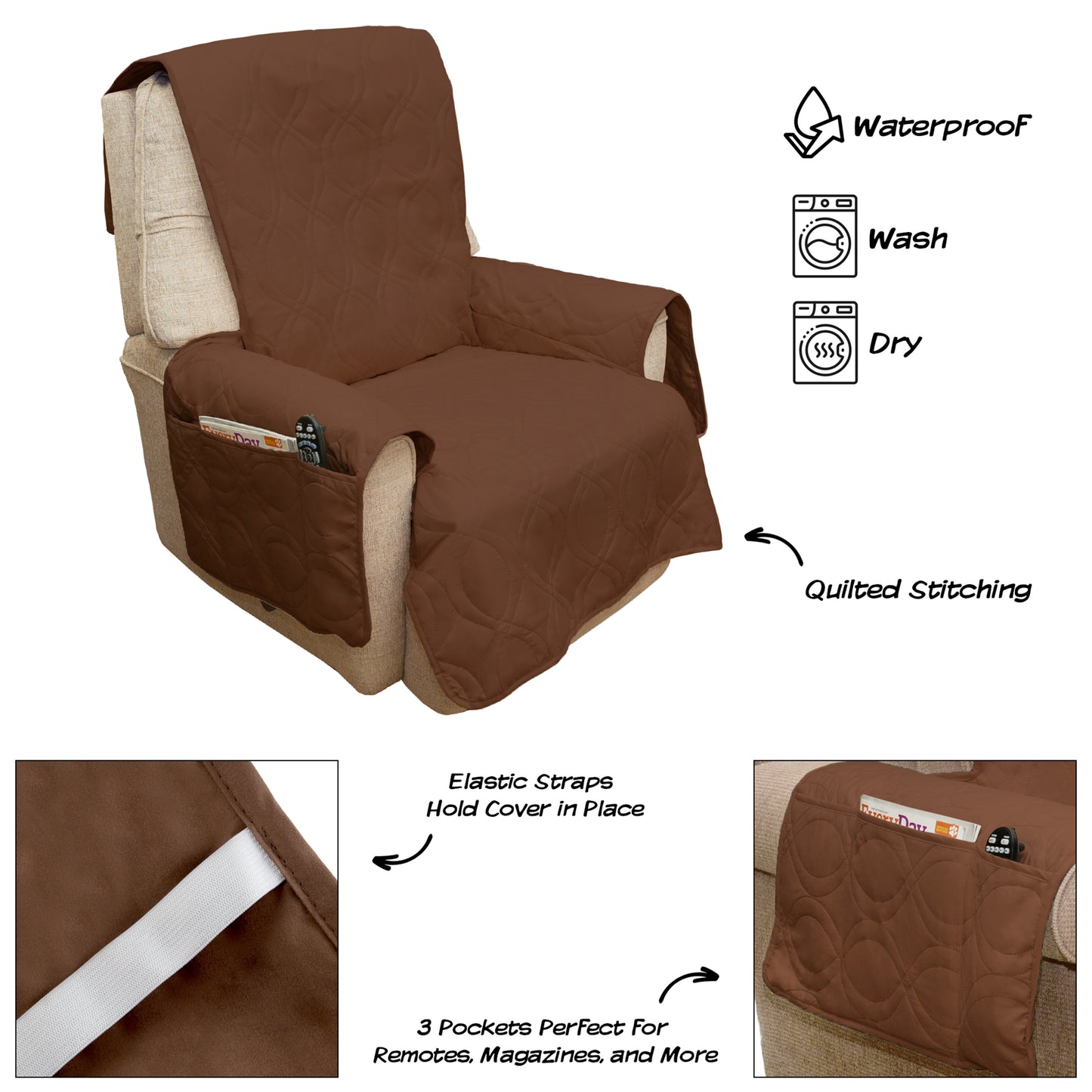 PETMAKER Chair Cover for Dogs and Kids, Brown