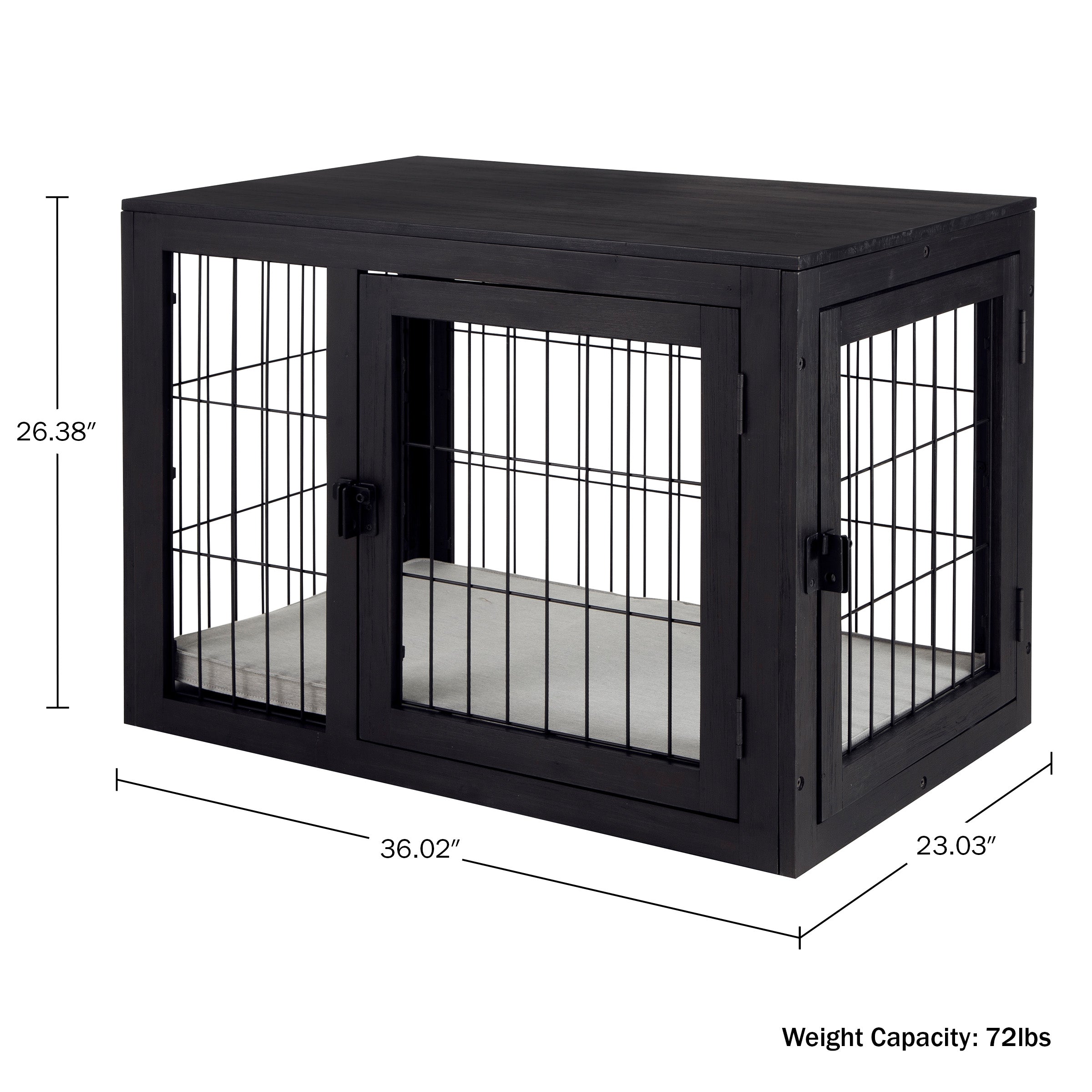 Black metal outlet crate